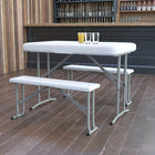 Flash Furniture Plastic Folding Table & Bench Set-Protective Floor Caps