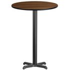 Flash Furniture 30" Round Walnut Laminate Table Top-Bar Height Hospitality Table