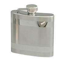 Elegance Flask with Stripes, 6 oz, Stainless Steel (72211)-Flask