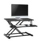 Uplite Electric Standing Desk Riser Ergonomic Motorized Sit Stand Height Adjustable Workstation Dual Monitor Power Converter-Spacious 32" surface (31.5"W x 15.7"Deep) fits 2 monitors easily. Can mount monitor arms to it as well.