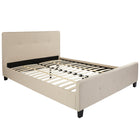 Flash Furniture Tribeca Queen Size Tufted Upholstered Platform Bed - Beige Fabric-Panel Headboard
