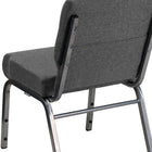 Flash Furniture HERCULES Series 21"W Stacking Church Chair with Silver Vein Frame - Grey Fabric-4'' Thick Seat with 5'' Thick Waterfall Edge