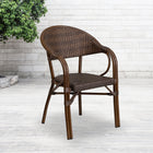 Flash Furniture Milano Series Cocoa Rattan Restaurant Patio Chair with Bamboo-Aluminum Frame-Bamboo-Aluminum Frame