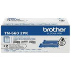 Brother TN660 High Yield Black Toner Cartridges - 2 Pack-Average 2,600 pages per cartridge, 5,200 pages per 2-pack