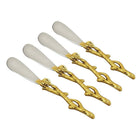Elegance Golden Vine Butter Cheese Knife Spreaders, 4 Pack-Golden vine handle set