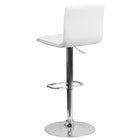 Flash Furniture 15 1/2" x 18" Vinyl Adjustable Height Bar Stool W/Chrome Base, White, 2 Pack-Button Tufted Back and Seat