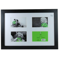 Nexxt Langford 4 Picture Collage Frame, 12" x 18", Black-Solid matte black finish