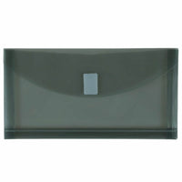 JAM Paper - Enveloppes d'expansion en plastique avec fermeture auto-agrippante Portefeuille pour livret #10 - 5 1/4" x 10" - Gris fumée - Paquet de 12-Enveloppes en plastique avec fermeture Velcro , Couleur : gris fumé.