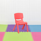 Flash Furniture Plastic Stackable School Chair with 10.5" Seat Height - Red - 10 Pack-Red Polypropylene Plastic Shell