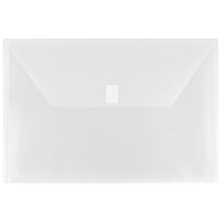 JAM Paper Plastic Envelopes with VELCRO Brand Closure, Legal Booklet, 9.75 x 14.5, Clear Poly, 12 Pack (219V0CL)-Clear