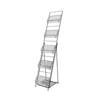 Wamaco 5-Tier Brochure/Magazine Rack, 12" Wide, Black/Clear (38-1091)-Display brochures, magazines and flyers