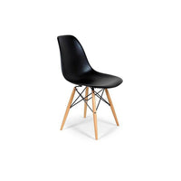 Plata Import Kids Eiffel Chair, Black, Wood Base (PC-0117W-BLACK)-Wood legs and plastic seat