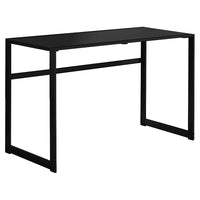 Monarch Specialties 7379 48" Computer Desk - Black Metal/Black Tempered Glass-Spacious and sleek black tempered glass table top