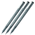 Staedtler Pigment Liner Pens - Assorted tips (0.5, 1.2, 0.3/2.0mm) - Black - 3 Pack-CAP OFF, can be left uncapped for at least 12 hours without drying up