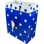 Jam Paper Gift Bags with Rope Handles - Large - 10" x 13" x 6" - Blue & White Polka Dot Matte - 24 Pack-Quantity: 24 per pack