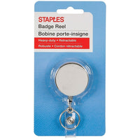 Staples Badge Reel - Silver - 24"-Makes access to secured areas fast and easy