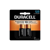 Duracell DL123-2 3V Ultra Photo Lithium Battery - 2 Pack-Power for a Wide Range of Devices - The Duracell 123 3 Volt High Power Lithium battery is designed for use in a variety of compatible devices like wireless security systems, home automation, photography and lighting equipment, and more