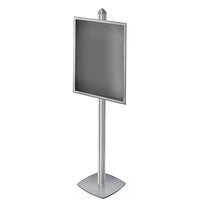 Azar Displays – Présentoir à cadre encliquetable (300290-SLV)-Ton argent aluminium