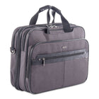Bugatti Harry Nylon Executive Briefcase, Grey-Interior with padded computer and tablet case