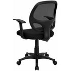 Nicer Furniture - chaise d'ordinateur en maille noire à dossier mi-hauteur-Les roulettes doubles à capuchon assurent un mouvement fluide sur les sols
