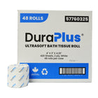 DuraPlus 2-Ply Bathroom Tissue - White - 420 Sheets - 48 Pack-Decoratively embossed and individually wrapped