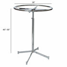 Eddie's 36" Round Clothing & Accessory Rack - Chrome-36" in diameter and adjusts from 48" to 68" in height