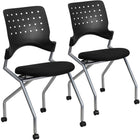 Flash Furniture HERCULES Series Ladder Back Mahogany Wood Restaurant Chair - Black Vinyl Seat - 2 Pack-Set of 2 Training/Conference Room Chairs