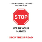 Mark Maker Re-Stick Cling Vinyl for Glass 12" x 18" - Cononavirus (Covid-19) Protection Wash Your Hands Stop The Spread-Re-Stick Cling Vinyl for Glass