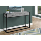 Monarch Specialties 3510 Accent Table - 48"L/Grey/Black Metal Hall Console-Sturdy black metal legs in a minimalist style