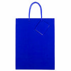 Jam Paper - Sacs-cadeaux brillants avec poignées en corde - Grand - 10 po x 13 po - Bleu - Paquet de 3-Quantité : 3 par paquet