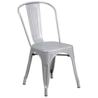 Flash Furniture 31.5'' x 63'' Rectangular Silver Metal Indoor-Outdoor Table Set with 6 Stack Chairs (ET-CT005-6-30-SIL-GG)-ANSI BIFMA Certified
