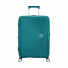 American Tourister Curio Spinner Luggage - Expandable - Medium - Jade Green-Dual Spinner wheels make it easy to navigate narrow airplane aisles as well as over a variety of surfaces
