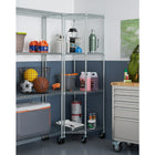 TRINITY EcoStorage 4-Tier 72" Corner Wire Shelving Rack with Wheels, Chrome (TBFZ-0909)-Easy, no tool assembly