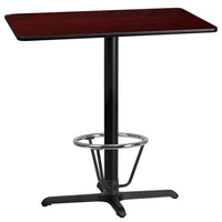 Flash Furniture Laminate 24"W x 42"L X-Base Table, Mahogany (XUMA2442T230B3F)-Bar height hospitality table