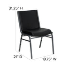 Flash Furniture HERCULES Series Heavy Duty Black Vinyl Stack Chair-Stretcher Bars provide additional support