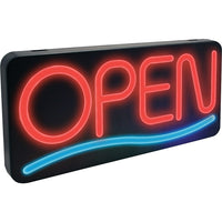 Newon 6.5" Open Sign With Blue Line-LED 6.5" OPEN with Blue Wave