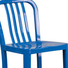 Flash Furniture Commercial Grade 30" High Blue Metal Indoor-Outdoor Barstool with Vertical Slat Back - 2 Pack-Galvanized Steel Construction