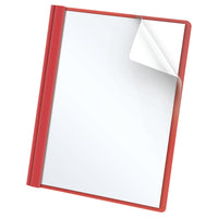 Oxford Clear Front Report Cover - Letter Size - Red-Clear front report covers showcase the title page of your research or report; the perfect add for your school supplies list