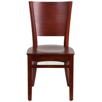 Flash Furniture Lacey Series Solid Back Mahogany Wood Restaurant Chair - 2 Pack-Set of 2 Wood Dining Chairs
