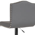 Flash Furniture Bellagio Contemporary Adjustable Height Barstool with Accent Nail Trim - Grey LeatherSoft - 2 Pack-Swivel Seat