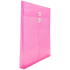 JAM Paper Plastic Envelopes with Button and String Tie Closure, Letter Open End, 9.75 x 11.75, Pink Poly, 12 Pack (118B1FU)-This item will be shipped from the U.S.
