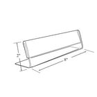 Azar Displays 2" x 8" Horizontal Nameplate Acrylic Sign Holder, 10 Pack (112703)-Plastic sign holder features slant back design that highlights important information