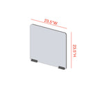 Mark Maker Modular Sneeze Guard Front - 23.5" W x 23.5" H panel 1/4" Clear Acrylic -2 4" aluminum bottom rails - no pass through-Made from 1/4” clear acrylic.