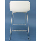 Cathay Importers White Low Back Counter Stool with Chrome Sled Legs, 2 Pack-Overall: 35" H x 19.5" W x 19" D; Seat size: 26" H x 17" W x 18" D