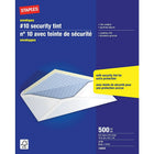 Staples #10 Security Envelopes with Gummed Flaps - 4-1/8" x 9-1/2" - White - 500 Pack-Versatile #10 envelopes are ideal for mailing letters, cheques, invoices and more