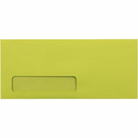 JAM Paper #10 Business Window Envelopes - 4.125" x 9.5" - Ultra Lime Green - 50 Pack-Colour: Lime Green Envelopes