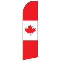 Swooper Message Banner Kit With Pole & Ground Spike, Canada-Banner is approximately 32" wide and 132" tall, however once fully assembled, pole reaches 16' above ground!