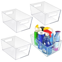 Azar Large Organizer Storage Tote Bin with Handle - 11.25" W x 7.5" D x 5" H-Sold in Packs of: 4