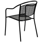 Flash Furniture Black Indoor-Outdoor Steel Patio Arm Chair with Round Back-Integrated Arms