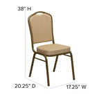 Chaise banquet empilable HERCULES à dossier couronne, siège de 2,5 po, doré, tissu beige, 4/bte (FDC01AGH20124E)-Coussin de siège épais de 2,5 pouces